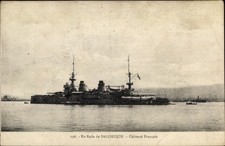 Postcard French Warship