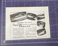 1960 PRINT AD TROJAN BOAT